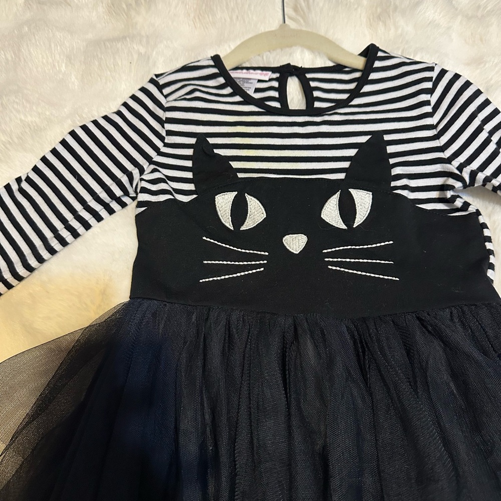 Girl’s Bonnie Jean Striped Cat Dress - Sz 5 - Picture 2 of 7